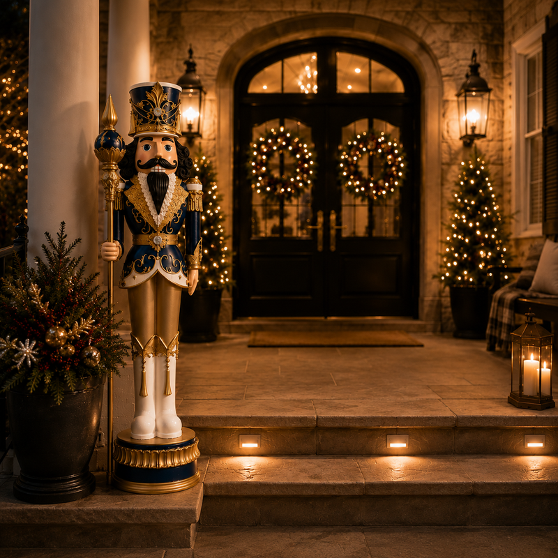 6 FT Blue & Gold Nutcracker