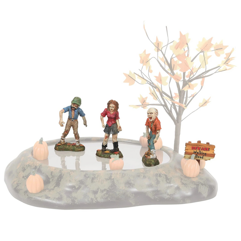 Snow Village Halloween Zombie Crawl Set Of 4