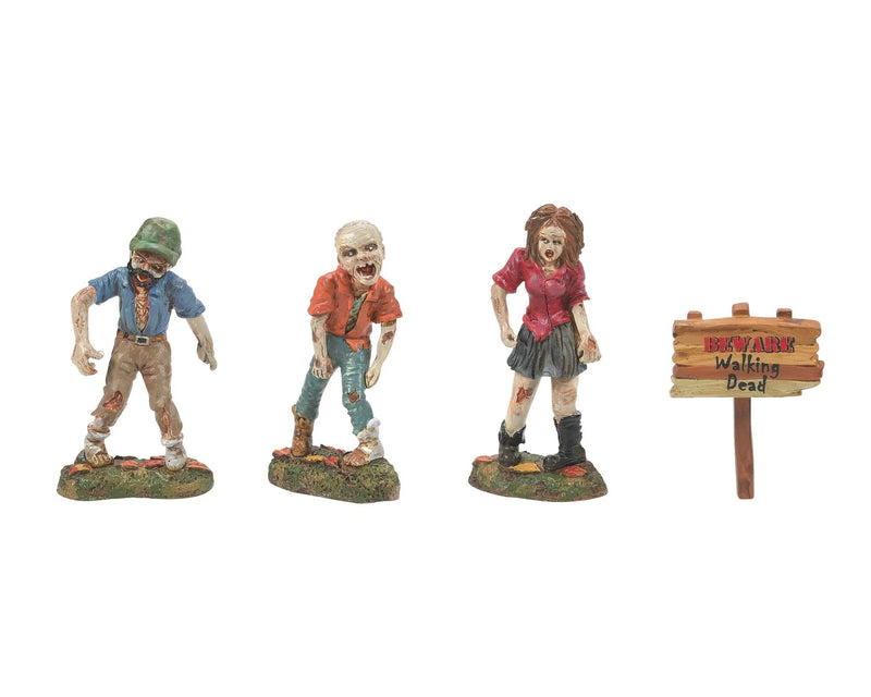 Snow Village Halloween Zombie Crawl Set Of 4