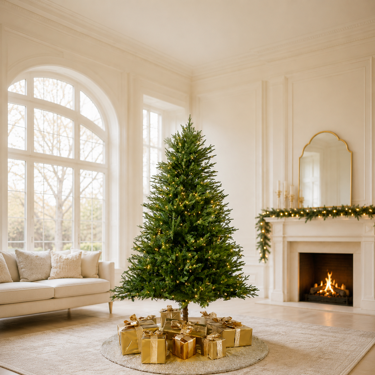 9 FT Kentucky Fir Tree Pre-Lit Clear LED Lights