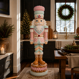 6 FT Pink & Blue LED Musical Macaron Nutcracker