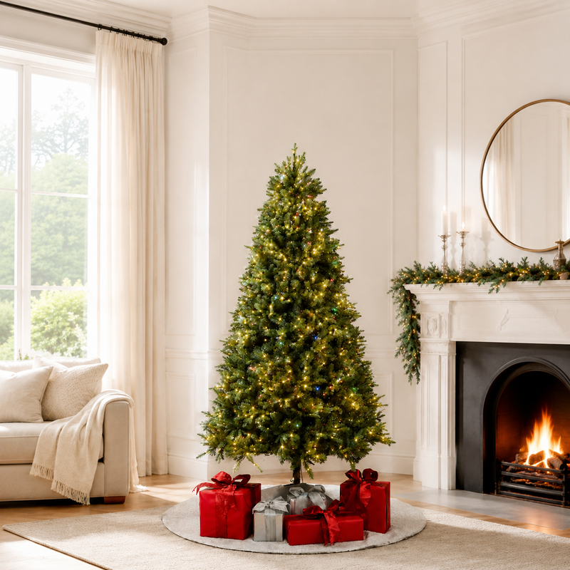 Brighton Spruce Tree Prelit Warm White & Multicolor LED Lights