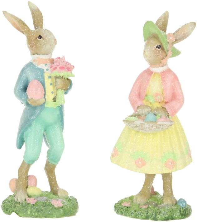 Mark Roberts Set Surtido de 2 Conejos de Pascua de 5 pulgadas