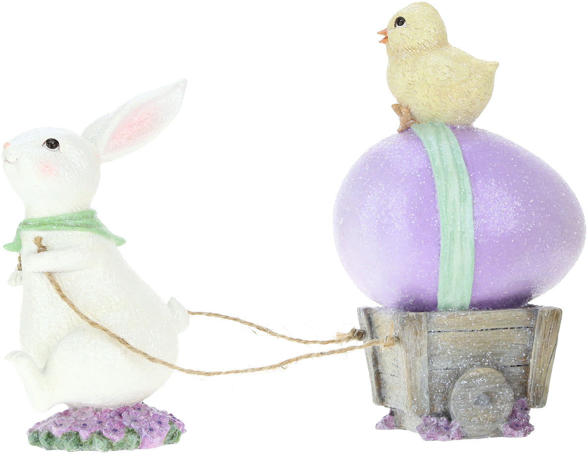 Mark Roberts, cesta de huevos con conejo de pascua en tonos pastel de 7.5"
