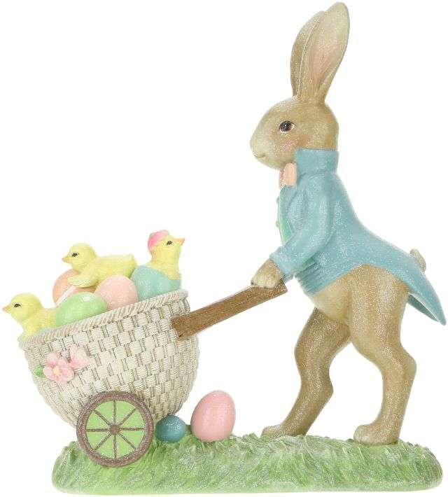Mark Roberts 15.5" Mr. Rabbit Pushing Cart