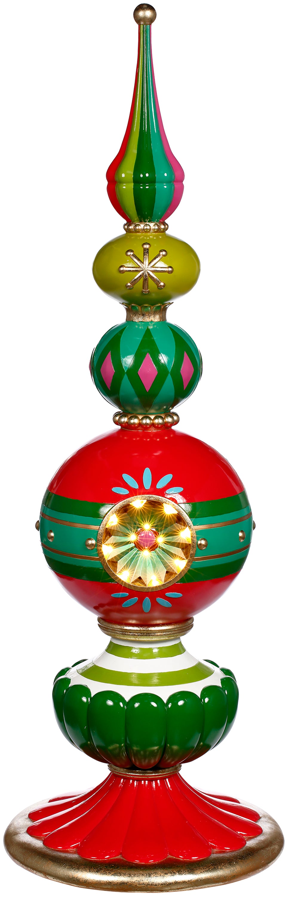 Mark Roberts 49" Green & Red Lighted Topiary Finial