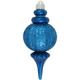 8" Balmy Sea Blue Sequin Shatterproof Finial Set Of 4