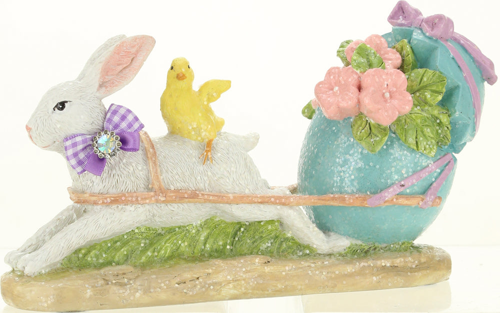 Mark Roberts 8" x 4.5" Jeweled Bunny With Carriage