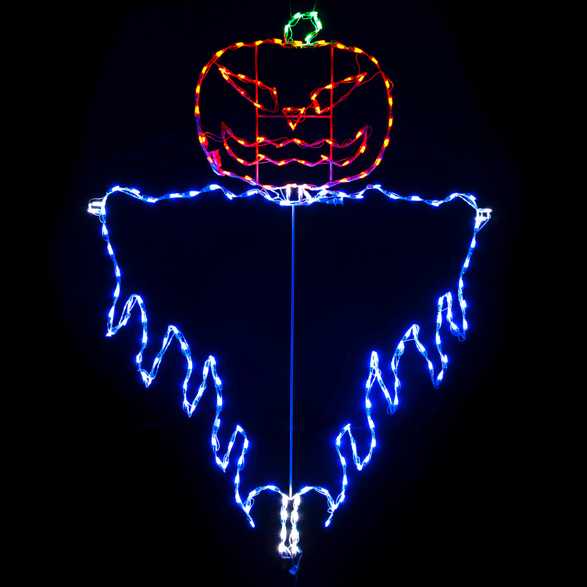 Espantapájaros malvado de Halloween de 72" con Jack-O-Lantern de LED
