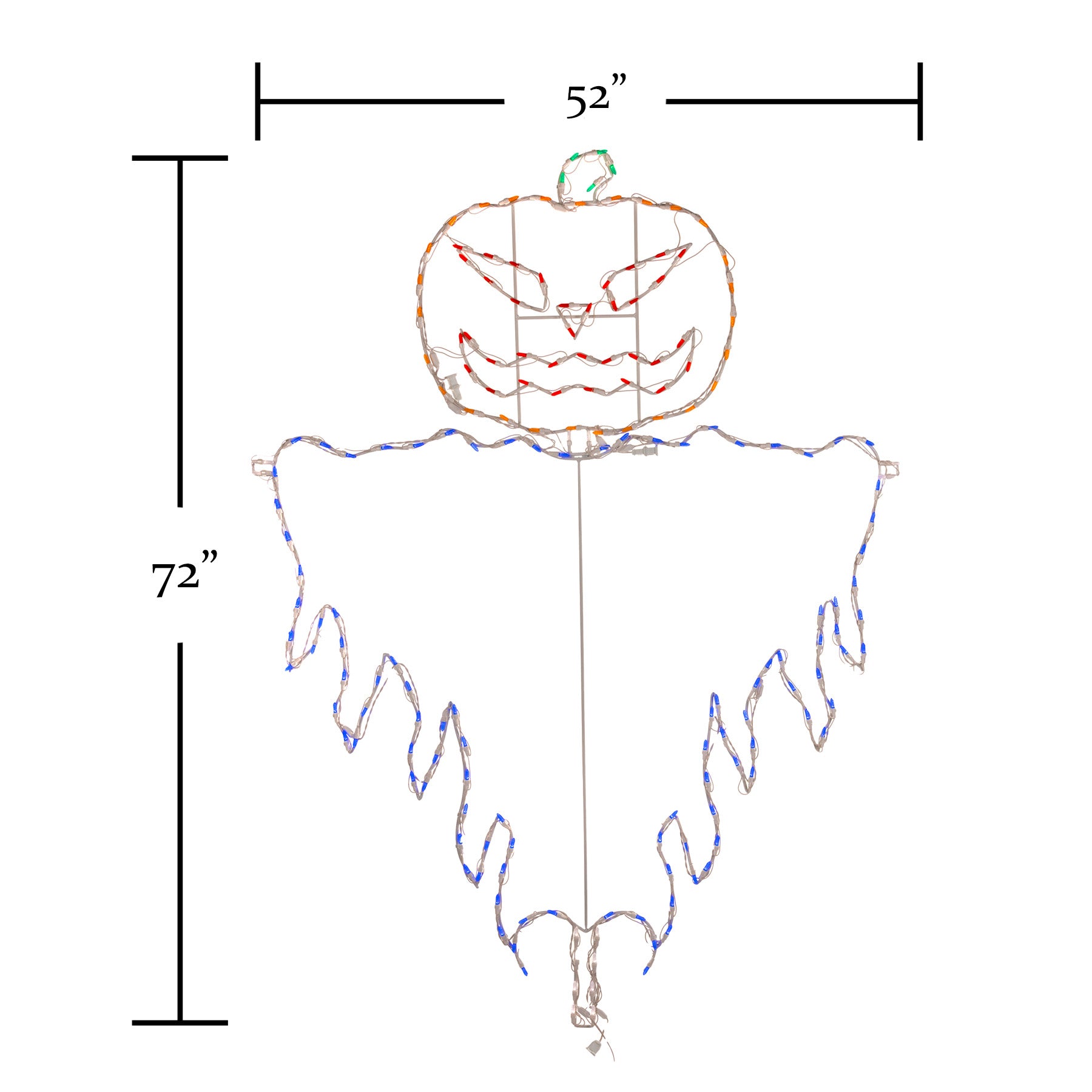 72" Halloween LED Jack-O-Lantern Evil Scarecrow