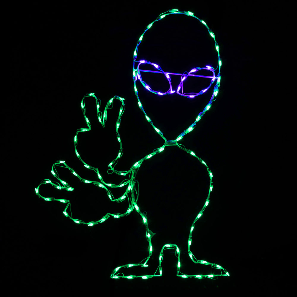 48" Halloween LED Alien Waving