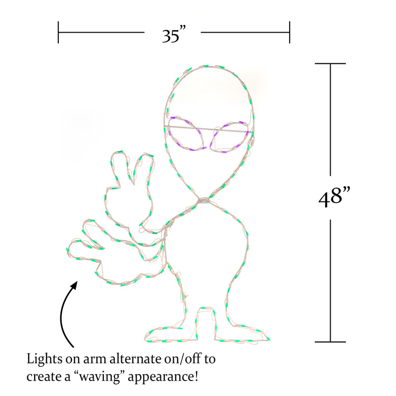 Alien LED de Halloween saludando de 48"