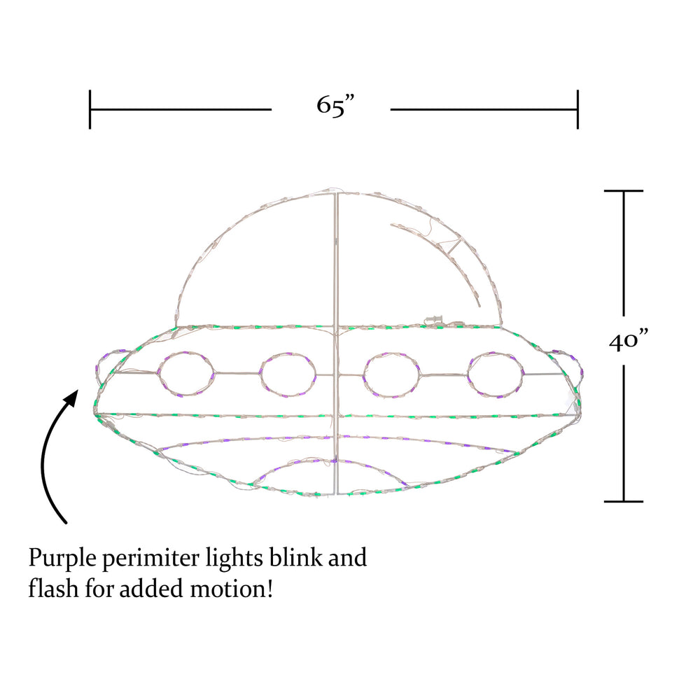 65" Halloween LED Alien Spaceship