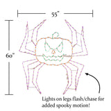 60" Halloween LED Animated Spider Pumpkin