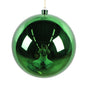8" Holly Green Shiny Ball Ornament Set Of 6