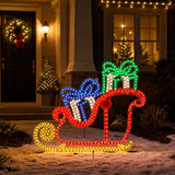2 FT 460 LED Warm White Sleigh With Presents Twinkling Effect