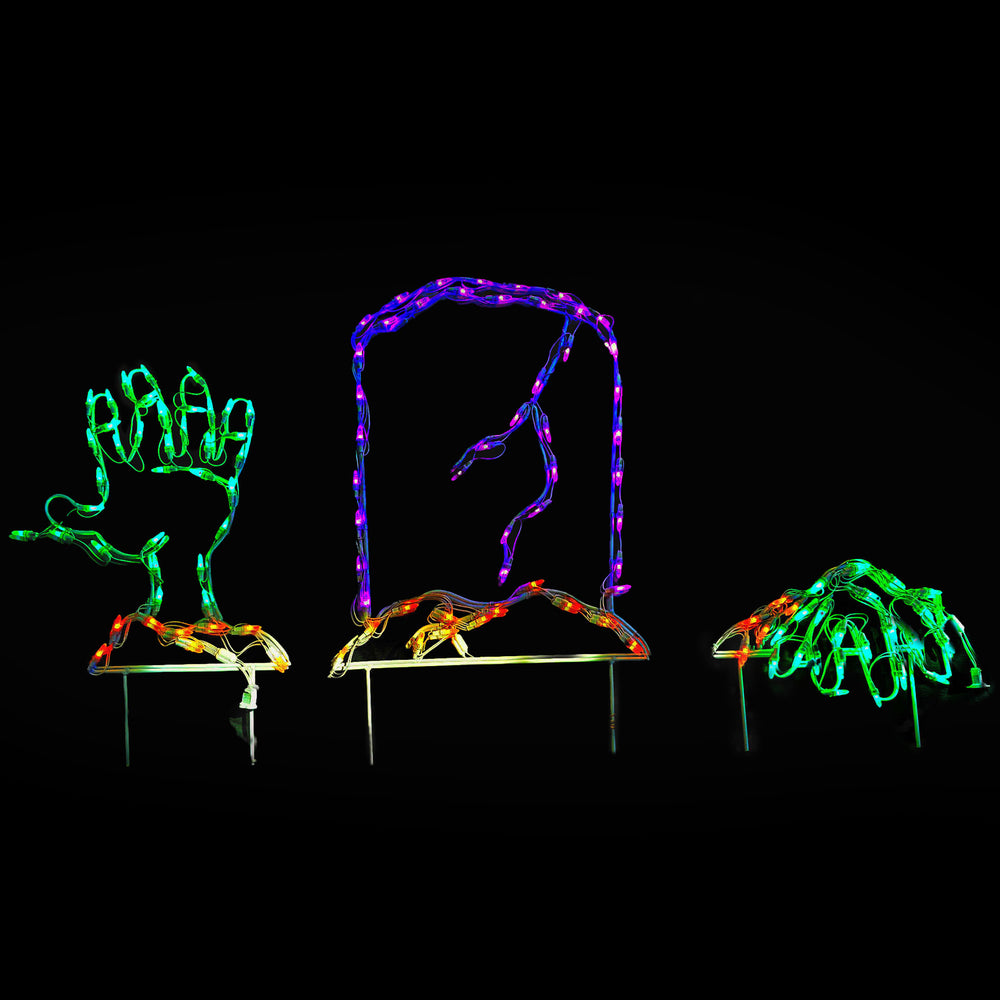 60" Halloween LED Tombstone and Hand