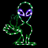 Alien LED de Halloween de 21" saludando con el signo de la paz