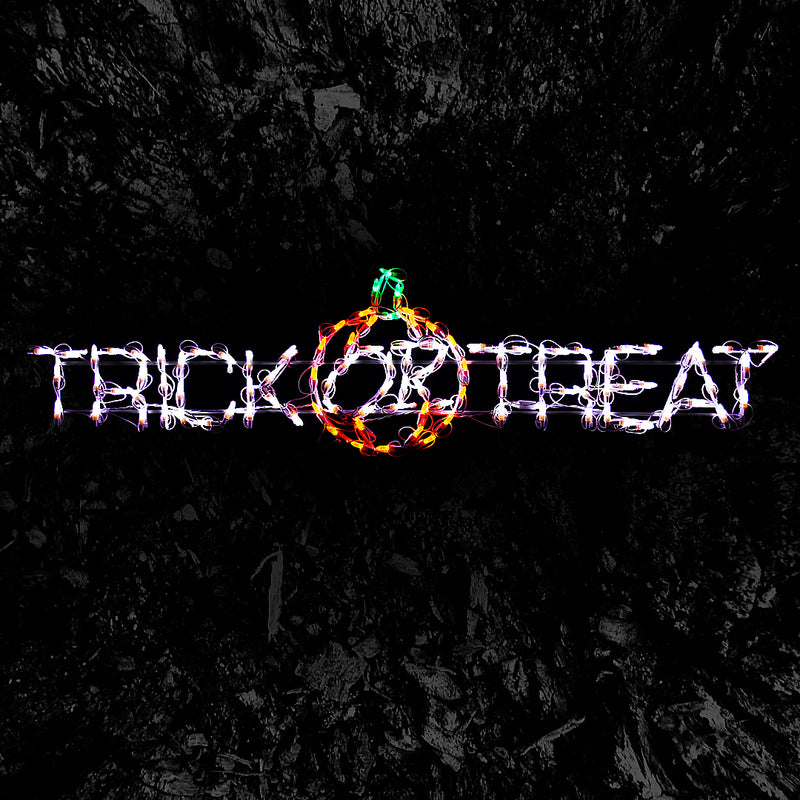 Letrero LED de Halloween de "Dulce o Truco" de 52"