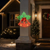 16" 208 LED Micro Holiday Holly Bells Twinkling Effect