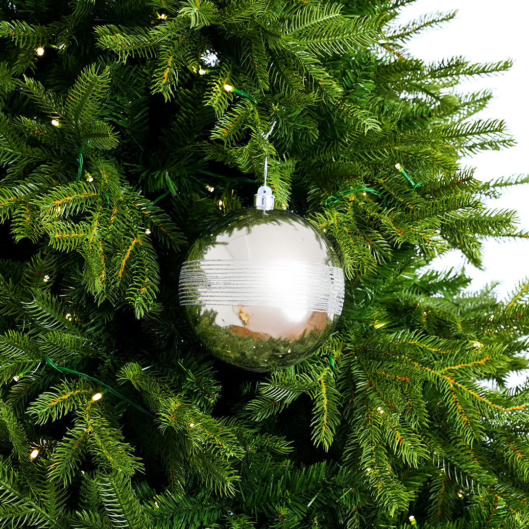6" Glitter Shiny Ball Ornament Set Of 6