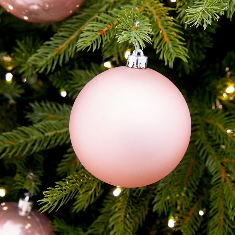 4" Shiny & Matte Shatterproof Ball Ornament Set Of 24