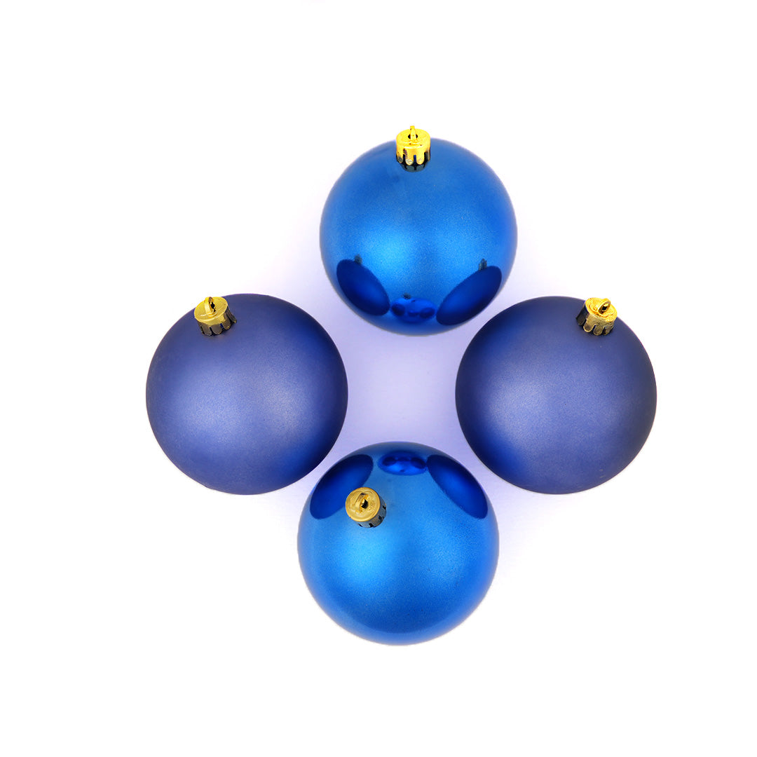 4" Shiny & Matte Shatterproof Ball Ornament Set Of 24