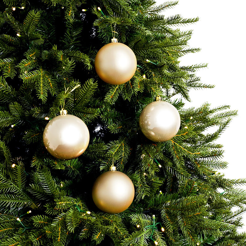 4" Shiny & Matte Shatterproof Ball Ornament Set Of 24