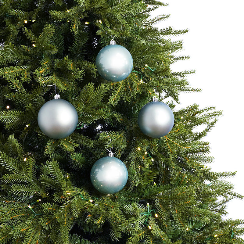 4" Shiny & Matte Shatterproof Ball Ornament Set Of 24