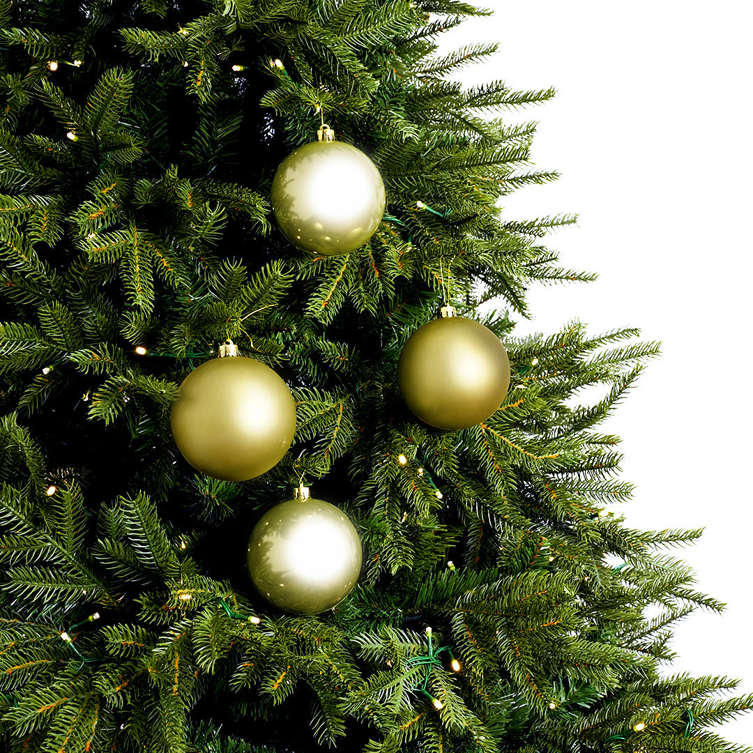 4" Shiny & Matte Shatterproof Ball Ornament Set Of 24