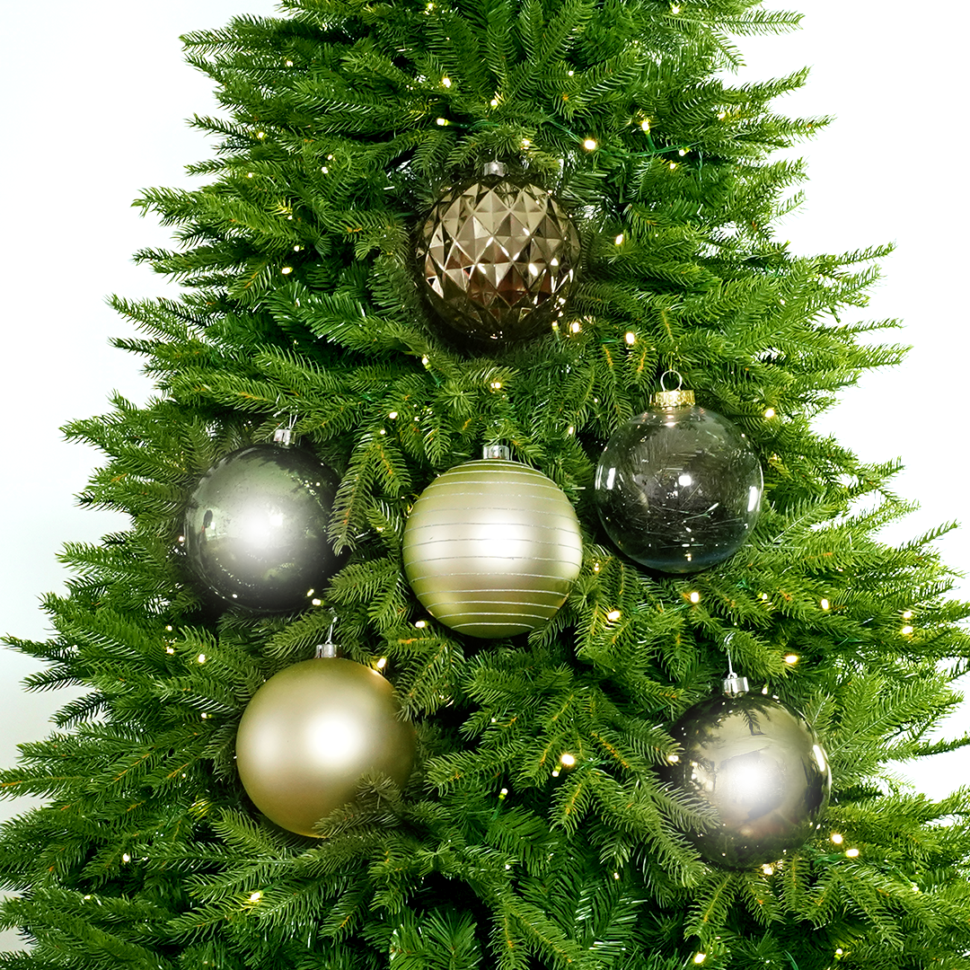6" Shiny & Matte Shatterproof Ball Ornament Assorted Set Of 24