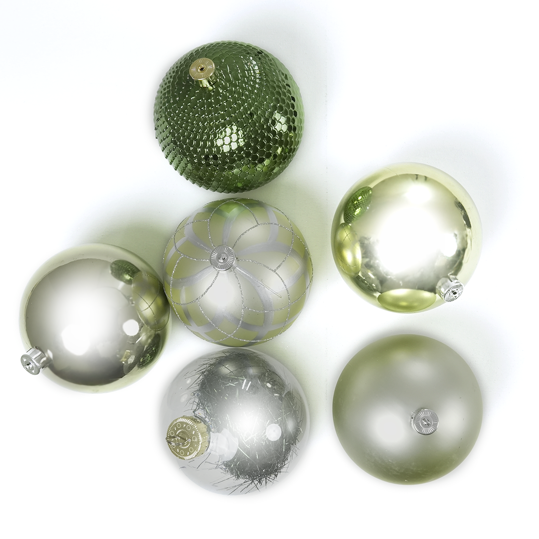 6" Shiny & Matte Shatterproof Ball Ornament Assorted Set Of 24