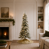 15 FT Snow Pine Slim Pre Lit Warm White LED Lights