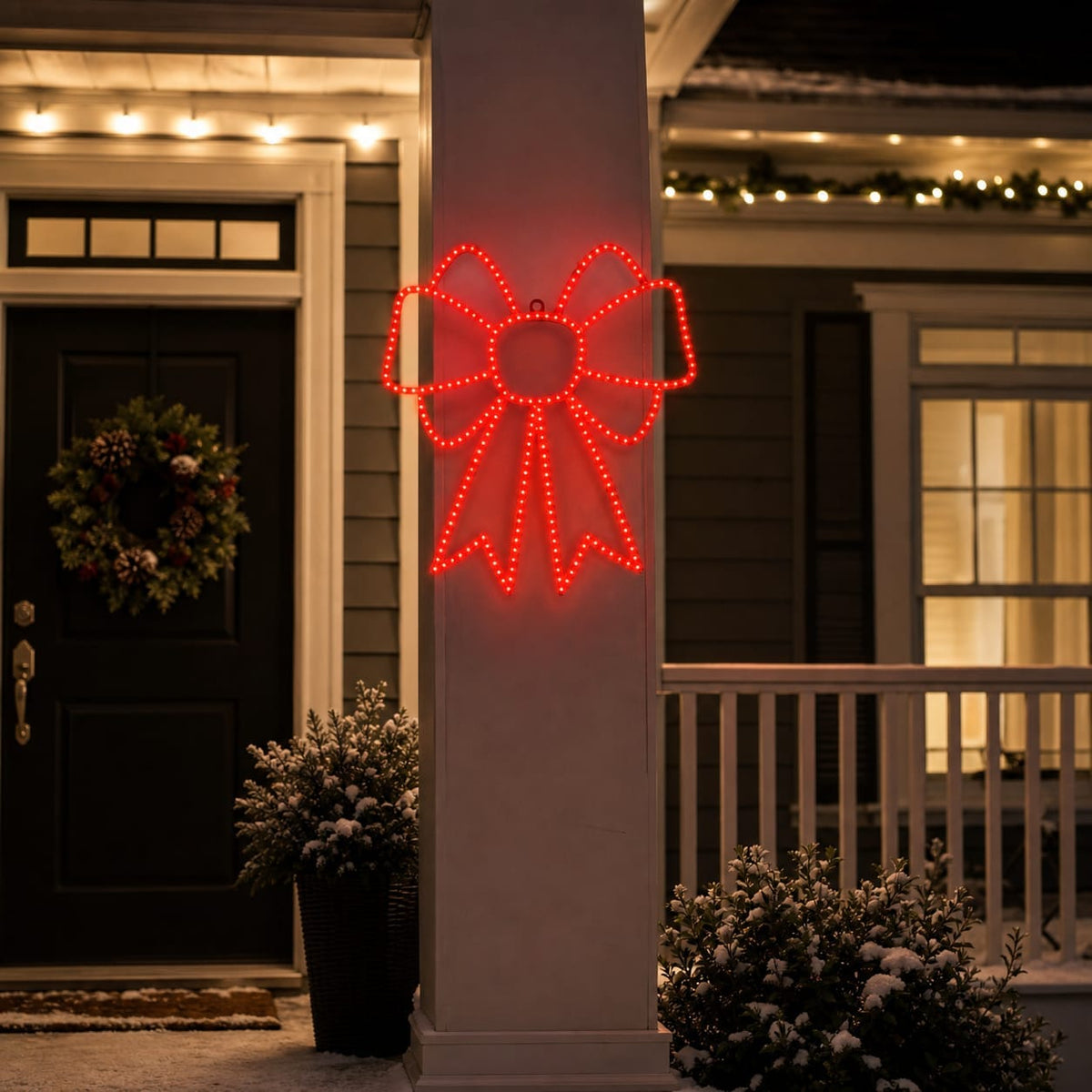16" 150 LED Micro Red Bow Twinkling Effect