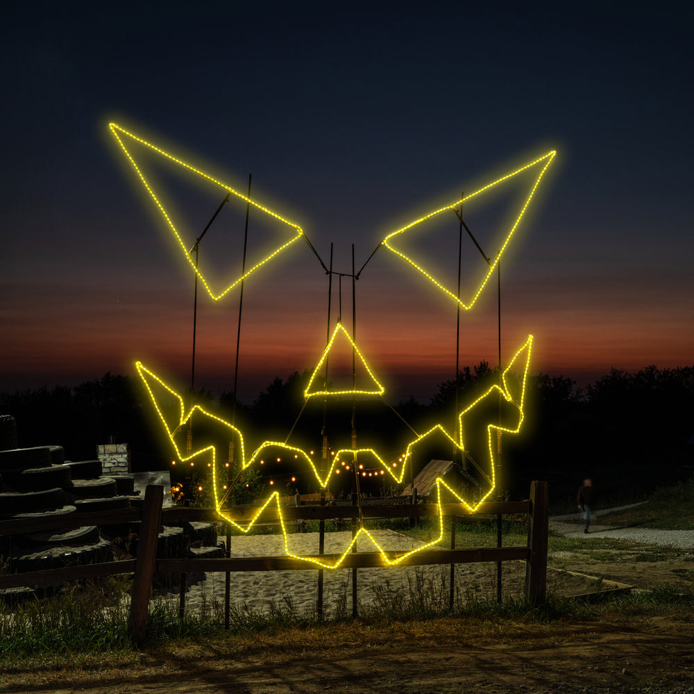 120" Dynamic RGBWW LED Evil Pumkin Face Jack-O-Lantern