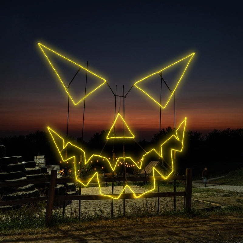 Calabaza de Halloween de 120" con cara de calabaza LED RGBWW dinámica