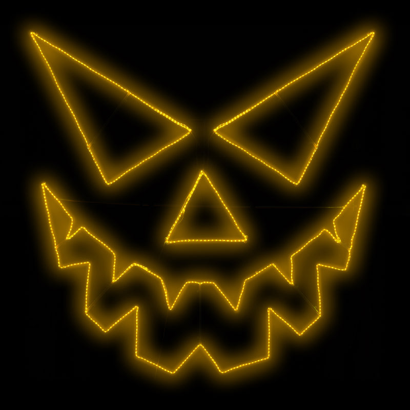 Calabaza de Halloween de 120" con cara de calabaza LED RGBWW dinámica