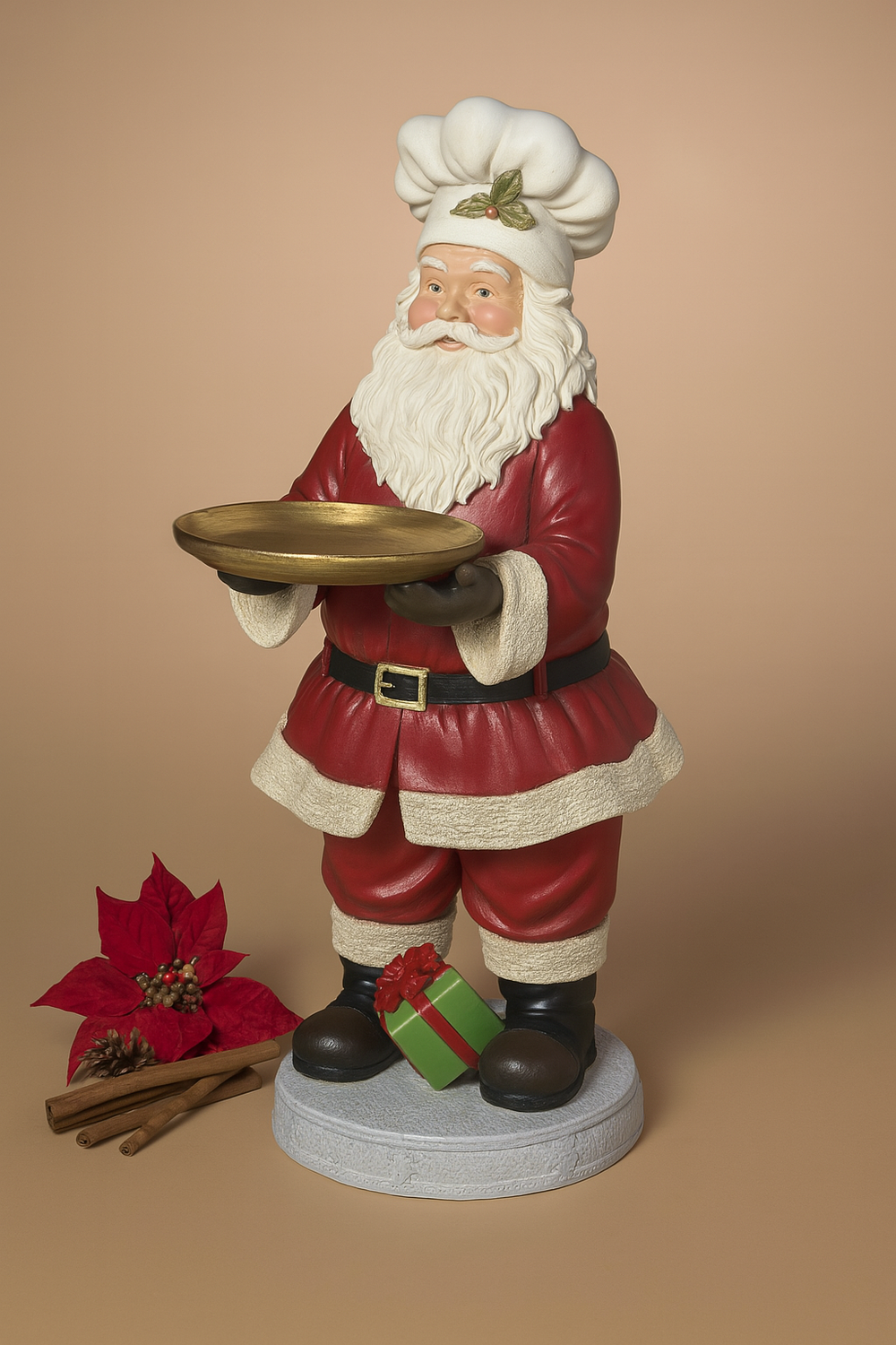 22" Santa Chef Holding Tray