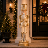 6 FT Gray & Gold Nutcracker