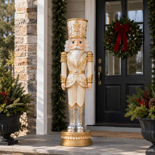 6 FT Gray & Gold Nutcracker