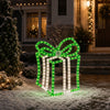16" X 14" Green LED Present With Twinkle Effect