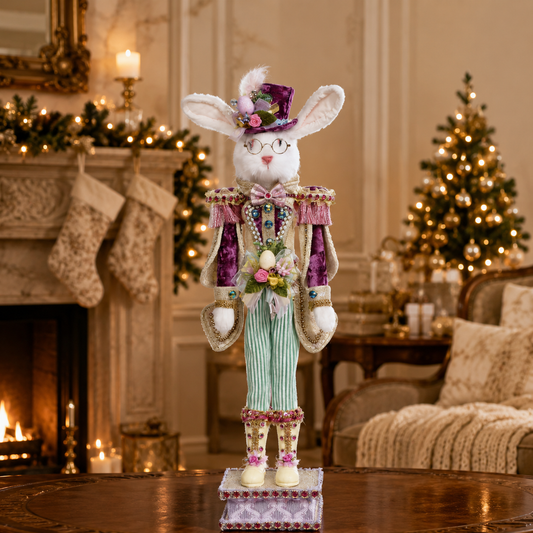 Mark Roberts 24.5" Small Green & Purple Rabbit Nutcracker