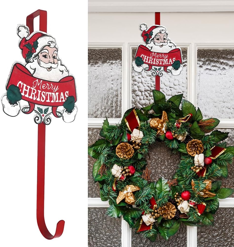 15" Santa Holding Sign Wreath Hanger