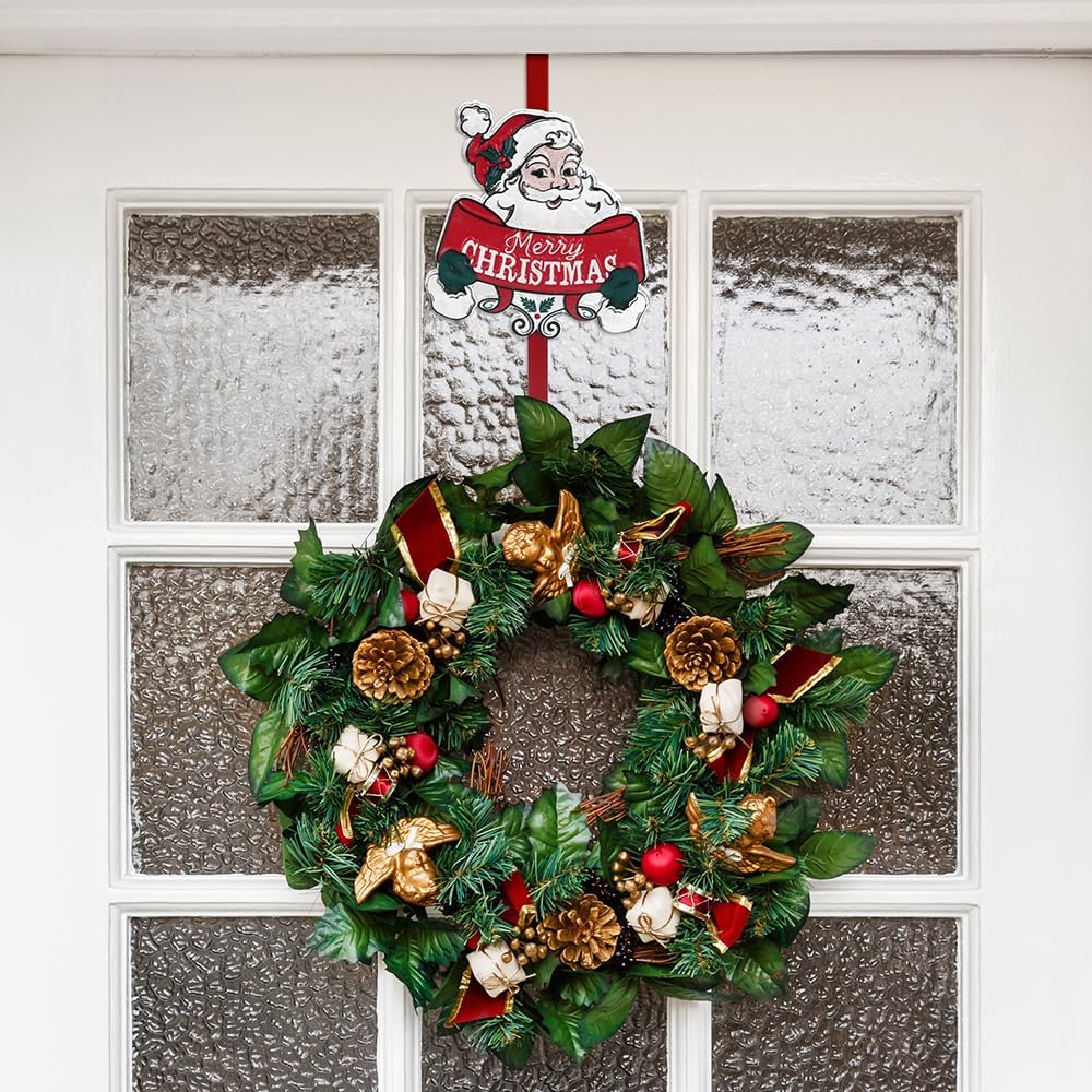 15" Santa Holding Sign Wreath Hanger