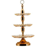 28" 3-Tier Glass Serving Tray Set with Metal Base