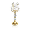 19" Crystal Candle Holder With Gold Jewel Base