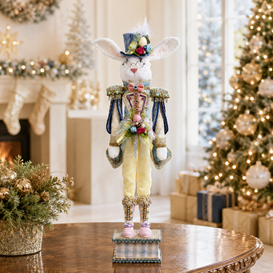 Mark Roberts 24.5" Small Yellow & Blue Rabbit Nutcracker