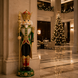 5 FT Red & Green King Nutcracker With Staff