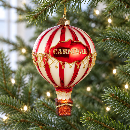 6" Red Carnival Balloon Ornament Set Of 2