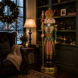 5 FT Green & Gold King Nutcracker With Staff